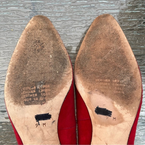 Pura Lopez Red Suede Kitten Heel Pumps Heels - Picture 13 of 16